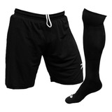 Kit Calção Futebol Forrado + Meião Profissional Longo Placar