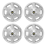 Kit Calota Aro 13 Gm Corsa Classic 2012 2013 2014 2015 Prata