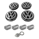Kit Calota Centro De Roda Vw Fox 2012 / 2017 + Tampa Bico
