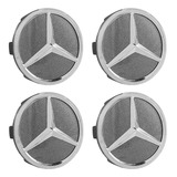 Kit Calota Meio Roda Mercedes Amg C43 C55 C63 Grafite Brilho