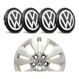 Kit Calotinha Miolo Roda C/ Emblema Vw Polo Gol Voyage Fox