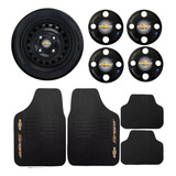 Kit Calotinhas Central + Jogo De Tapetes 4 Peças Chevrolet 