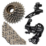 Kit Câmbio Shimano Tourney Catraca Rosca 8v Corrente Index