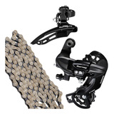 Kit Câmbios Shimano Dianteir Traseiro Tourney Ty300 Corrente