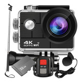 Kit Câmera De Ação Esportiva 4k + Microfone + Bastão + 32gb