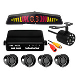 Kit Câmera De Ré Visão Noturna + Sensor Estacionamento 