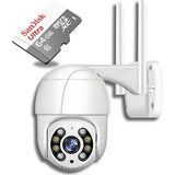 Kit Câmera De Segurança Externa Wifi + Cartão 64gb Original