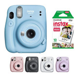 Kit Câmera Instantanea Fujifilm Instax Mini + Pack 10 Filmes Cor Azul