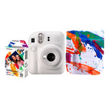 Kit Câmera Instax Mini 12 Branca+10 Filmes+bolsa Spray Art Cor Branco Marfim