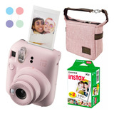 Kit Câmera Instax Mini 12 Instantanea + 20 Fotos + Bolsa Cor Rosa