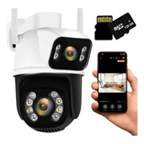 Kit Camera Smart Lente Dupla Wi-fi Externa A28b + Sd 128gb