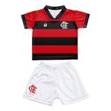 Kit Camisa Flamengo Bebê Com Shorts Uniforme 1 Torcida Baby