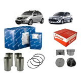 Kit Camisa Pistão Anel Ks Peugeot 206 1.4 2006 2007 2008...