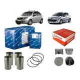 Kit Camisa Pistão Anel Ks Peugeot 206 1.4 2006 2007 2008...