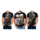 Kit Camisas Camisetas Moto Harley Motoqueiro Rock Masculina