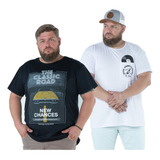 Kit Camisetas Plus Size T-shirt Masculina 100% Algodão