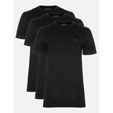 Kit Camisetas Tommy Hilfiger Masculina Essential Preta 3un