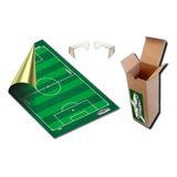 Kit Campo Futebol P/ Jogo Botão Em Cartão Duplex + Par Gols