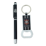 Kit Caneta Roller Ball Chaveiro Abridor Garrafas Corinthians