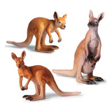 Kit Canguru Animais De Borracha Pvc 13 Cm Animal Australiano