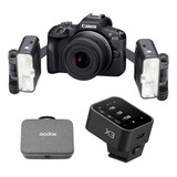 Kit Canon R100 Fotografia Odonto Com Flash Macro Mf12dk3