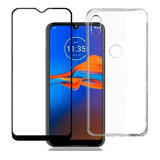 Kit Capa Capinha Case Para Moto E6s / E6 Plus + Pelicula 3d Cor Transparente