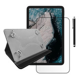 Kit Capa Couro + Película + Caneta Para Tablet Nokia T20