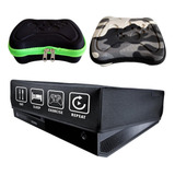 Kit Capa Protetora Xbox One Fat + 2 Cases Controle Eva Rígidos