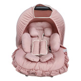 Kit Capas Completo Para Bebê Conforto 5 Peças Universal Rosê