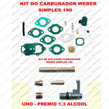 Kit Carburador Weber 190 Uno - Premio 89/...1.3 Alcool