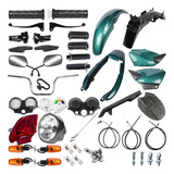 Kit Carenagem + Kit Farol Pisca Cg 125 Titan 2000/2001 Verde