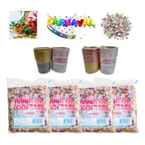Kit Carnaval Confetes Com Rolos De Serpentina Festa Folia