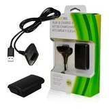 Kit Carregador Bateria Fonte De Controle Xbox 360 + Cabo 