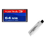 Kit Cartão Compact Flash Industrial 64mb Sandisk +leitor Usb