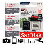 Kit Cartão De Memória Microsd P/câmeras Wifi Full Hd 64gb 