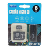 Kit Cartão Micro Sd 3 Em 1 Knup Kp-u18 8gb P/ Câmera