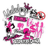 Kit Cartelas Stickers Girl Feminino Moto Mulher Ref:07