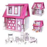 Kit Casa Boneca Escala Barbie Garagem Milla Sonhos 18 Mov Sb