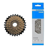 Kit Catraca Shimano 7v Rosca 14/28d + Corrente Hg40 
