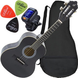 Kit Cavaco Acústico Giannini Cs14 C/ Capa Palhetas Afinador Cor Preto