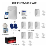 Kit Central De Alarme Flex-1085 Wifi+teclado+tx+sm+infra+bat