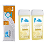 Kit Cera Depil Bella Rollon Chocolate E Lenços Descartáveis