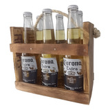 Kit Cerveja Corona Long Neck 330ml+engradado Madeira Rústico