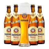 Kit Cerveja Erdinger Weissbier 500ml 4 Unidades + Copo