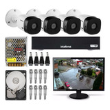 Kit Cftv 4 Câmeras Multi Hd 720p 1mp Dvr Intelbras + Monitor