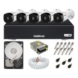 Kit Cftv 5 Câmeras Segurança 1 Mega Dvr Intelbras Mhdx 1008c