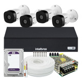 Kit Cftv Intelbras 4 Câmeras Vhl 1220 Full Hd 3004 1t Purple