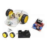 Kit Chassi 2wd Rodas Carro Smart Car Robô + Ponte H L298n