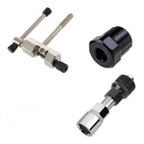 Kit Chave Bike Extrator Corrente Pedivela E Roda Livre Mtb