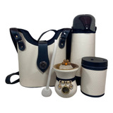Kit Chimarrão Mateira Feminina Nude + Cuia Decorada E Bomba